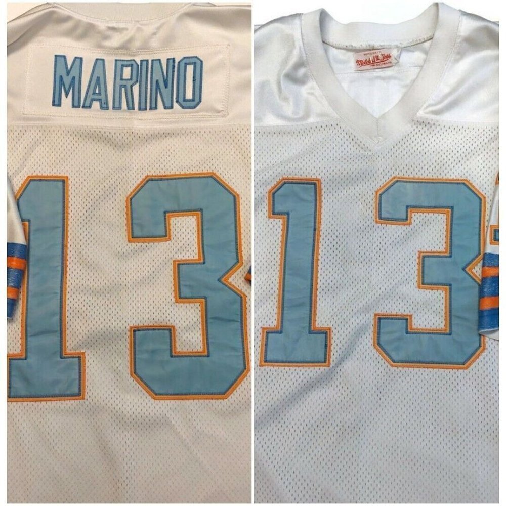 Mitchell & Ness Throwbacks 1984 Miami Dolphins Dan Marino Jersey White Size 52